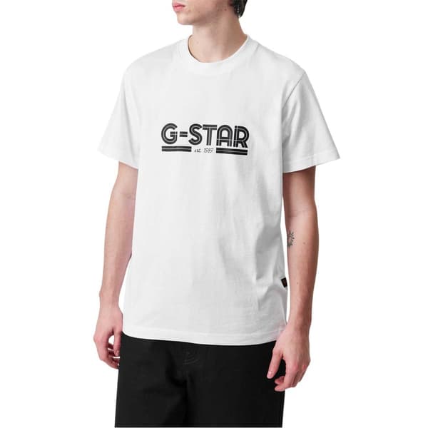 G-Star Mens Line Script Lettering T-Shirt
