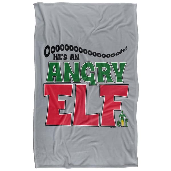 Elf Angry Elf Text Polyester Soft Touch Blanket