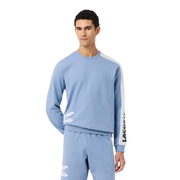 Lacoste Herr Fleece Logotyp Långärmad Lounge Tröja