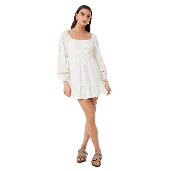 Jack Wills Dam Boho Broderie Långärmad Miniklänning