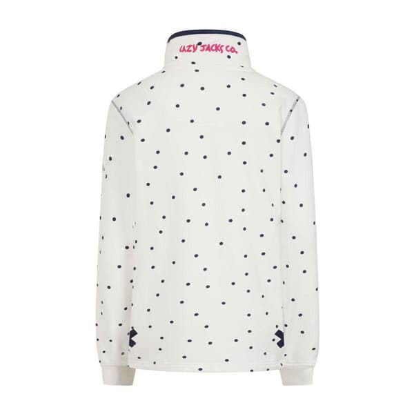 Lazy Jacks Womens/Ladies Polka Dot Button Neck Sweatshirt