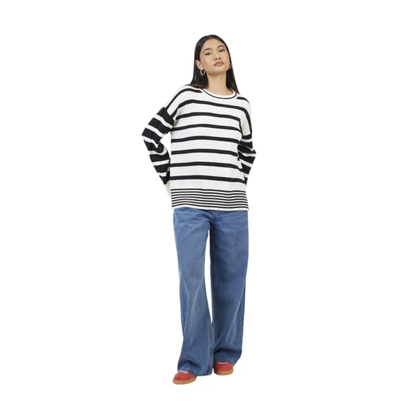 Brave Soul Dam Jack Stripe Crew Neck Tunika Tröja