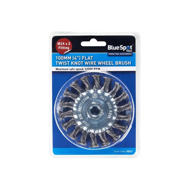 Bluespot Tools Flat Twist Knot Wire Wheel 100mm M14 X 2