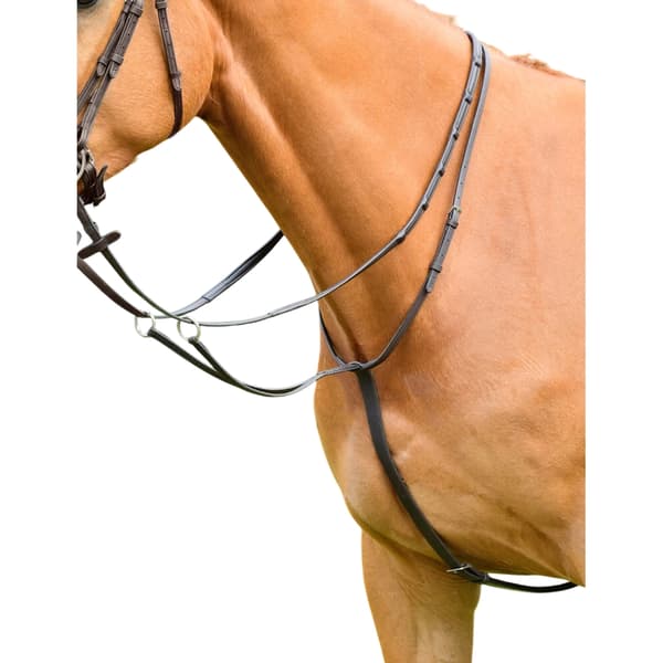 Collegiate ComFiTec Opulux Flat Leather Plain Horse Running Martingale