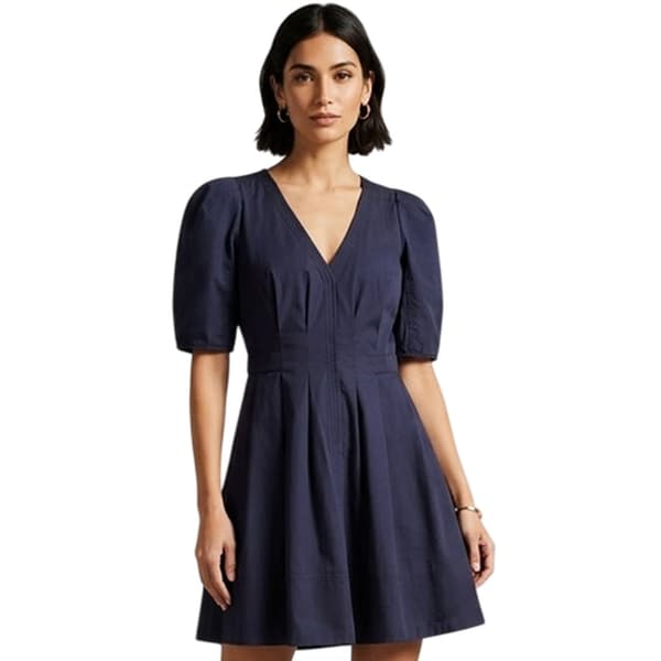 Ted Baker Dam V-ringad miniklänning med puffärm