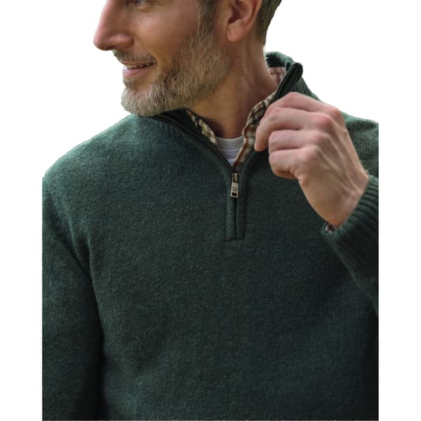 WoolOvers Mens Lambswool Zip Neck Jumper