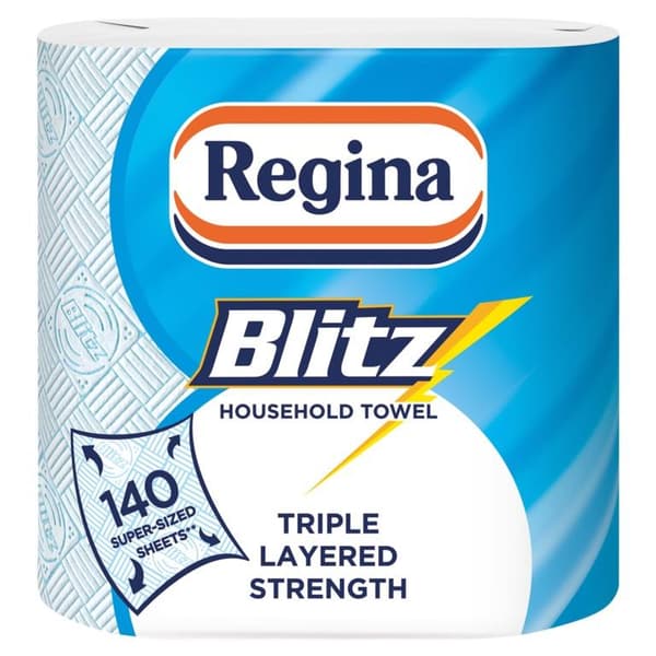 Regina Blitz 3 Ply Kitchen Roll (Pack of 2)