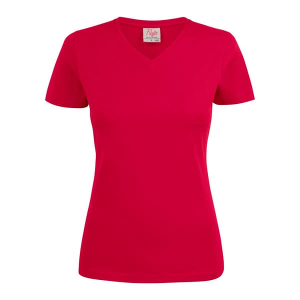 Printer Dam T-shirt med V-ringning