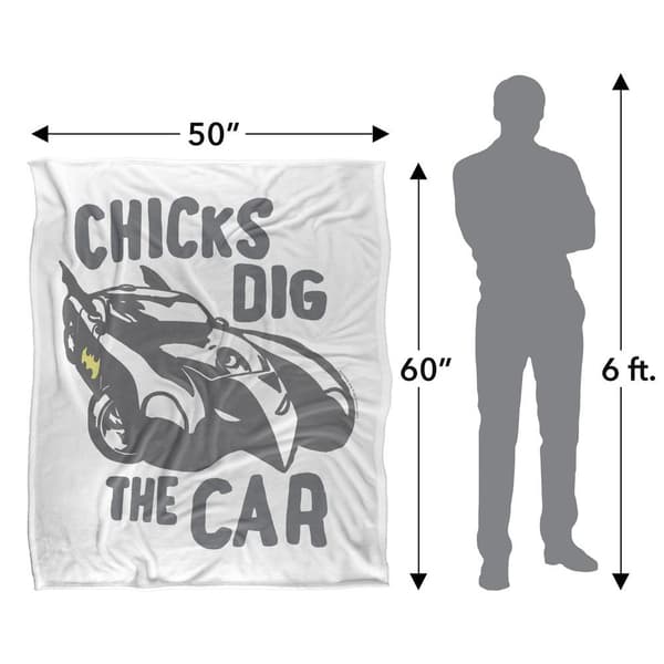 Batman Chicks Dig The Car Blanket