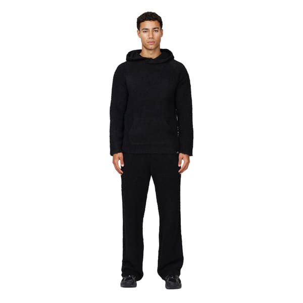 Good For Nothing Mens Knitted Fluffy Pull Over Oversized Hoodie