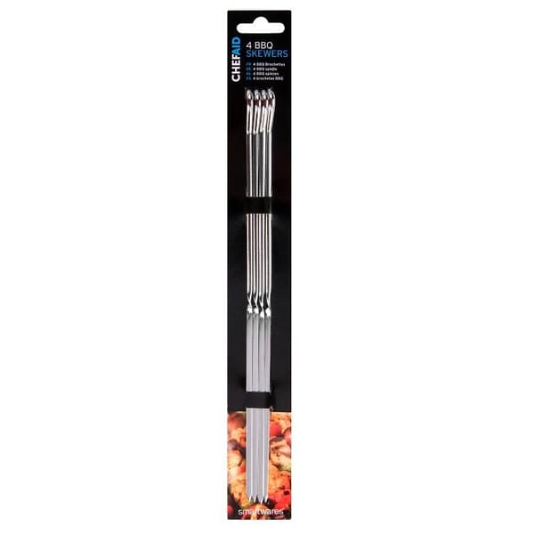 Chef Aid BBQ Grillspett Metall 4-pack