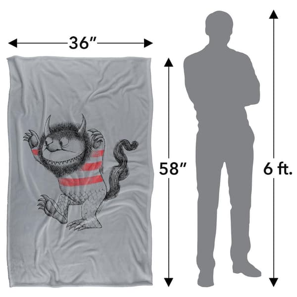 Where The Wild Things Are Line Art Soft Touch Blanket