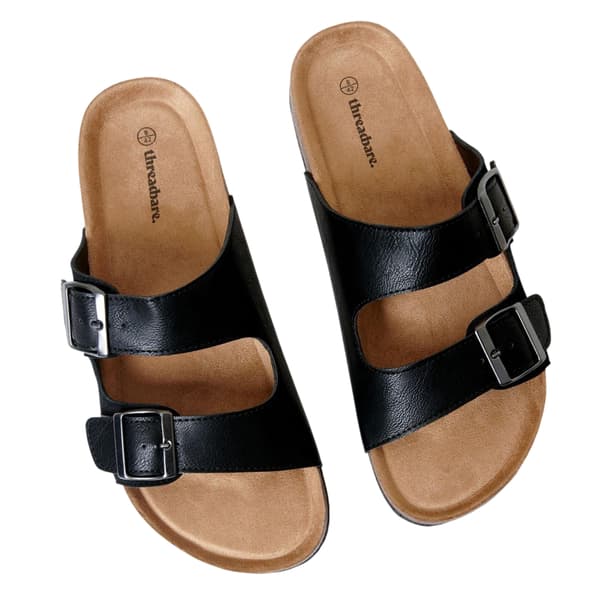 Threadbare Mens Atticus Double Buckle Flat Sliders