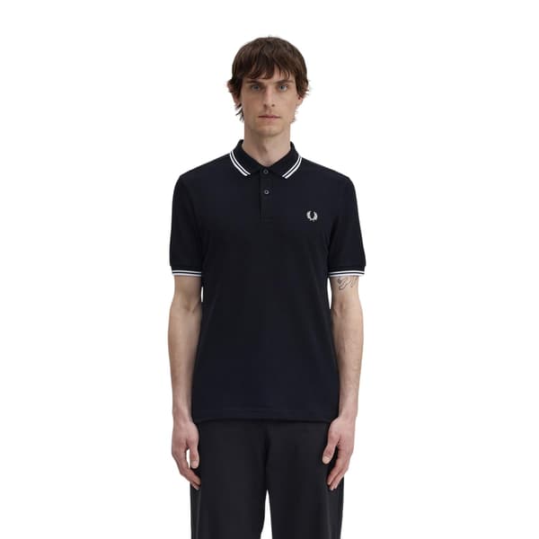 Fred Perry Pikétröja med dubbla ränder för män
