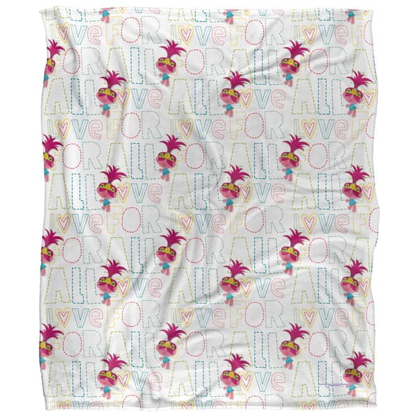 Trolls Silky Patterned Soft Touch Blanket