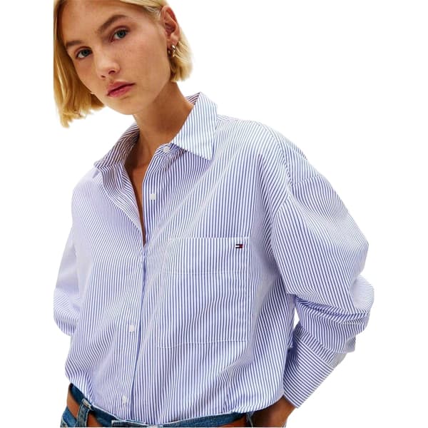 Tommy Hilfiger Dam Poplin Oversized Långärmad Skjorta
