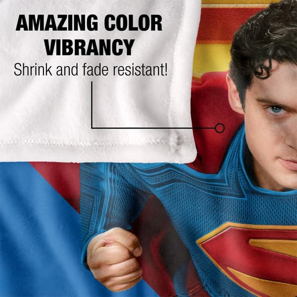 Superman Flying Over Shield Blanket