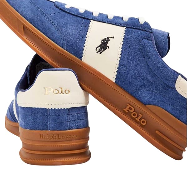 Ralph Lauren Mens Aera Leather Flat Trainers