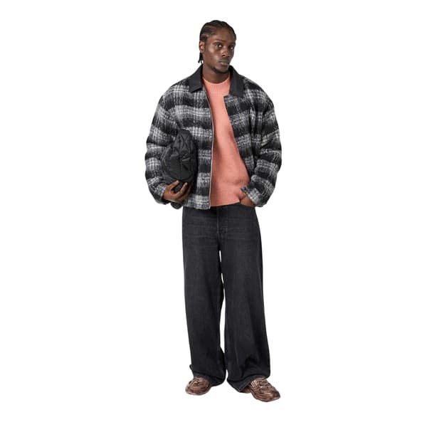 Represent Mens Leather Accents Two-Way Regular Overshirt