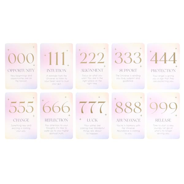 Something Different Ängla affirmationsnummerkort med stativ