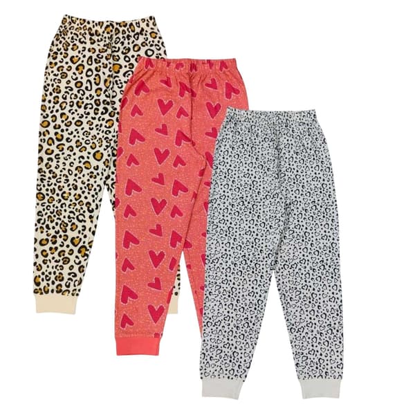 Star Barn/Barn Leopardmönstrad Långärmad Lång Pyjamas Set (3-pack)