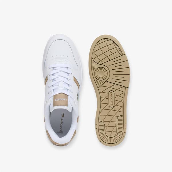 Lacoste Mens T-Clip Leather Flat Trainers