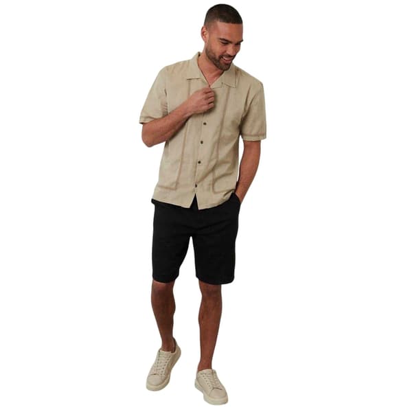 Threadbare Mens Embroidered Collared Short-Sleeved Bowling Shirt