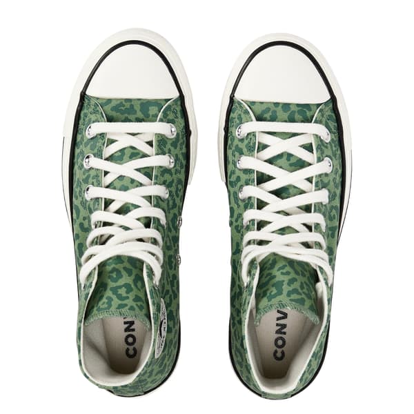 Converse Dam All Star Leopardmönstrade Canvas Platform Höga Sneakers
