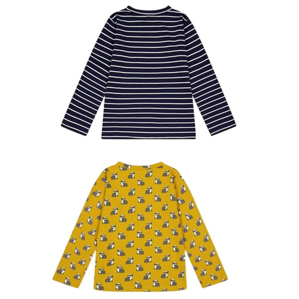 Lilly & Sid Barn/Barn Grävlingsränder Långärmad T-shirt (2-pack)
