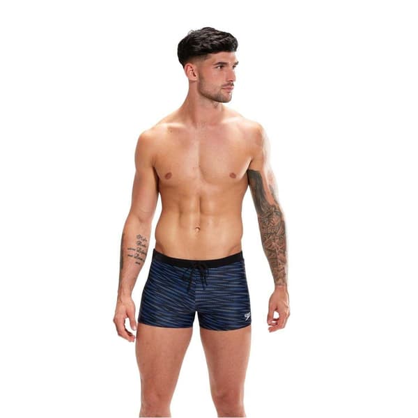 Speedo Mens Valmilton Wavy Pattern Slim Swimming Trunks