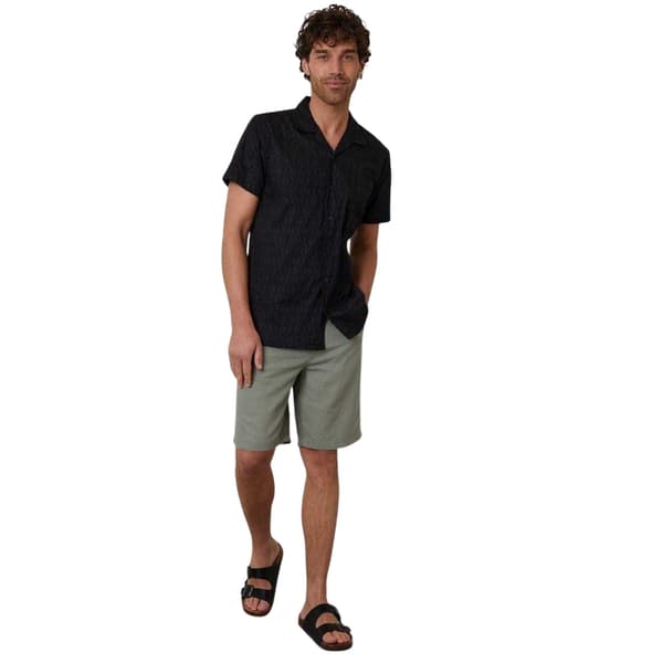 Threadbare Mens Geometric Pattern Short-Sleeved Shirt
