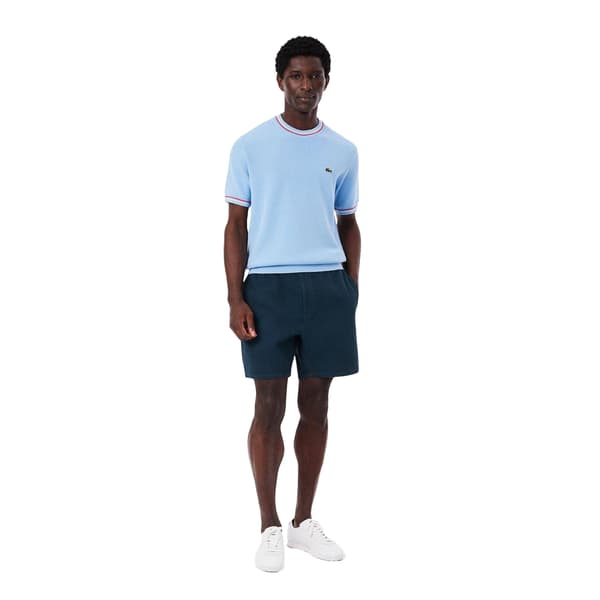 Lacoste Herr Våffelstickade Shorts med Avslappnad Passform