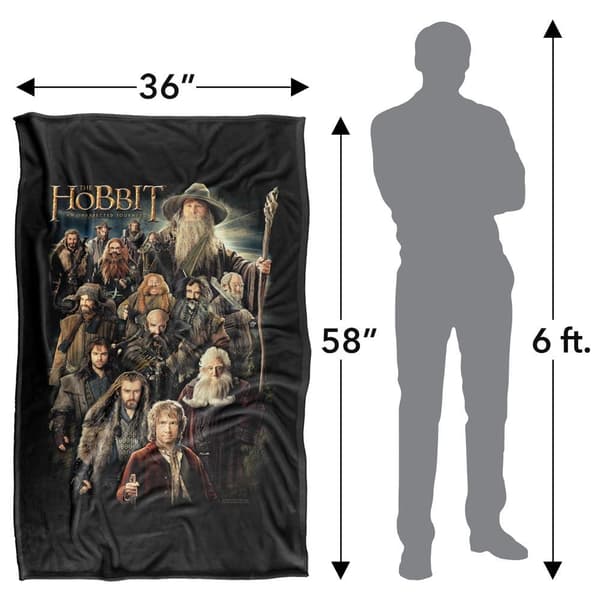 The Hobbit An Unexpected Journey Character Heads Soft Touch Blanket