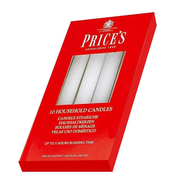 Prices Household Candles White 10pk