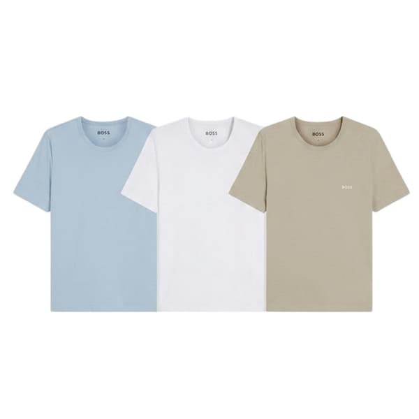 Boss Herr T-shirt med broderad logotyp (3-pack)
