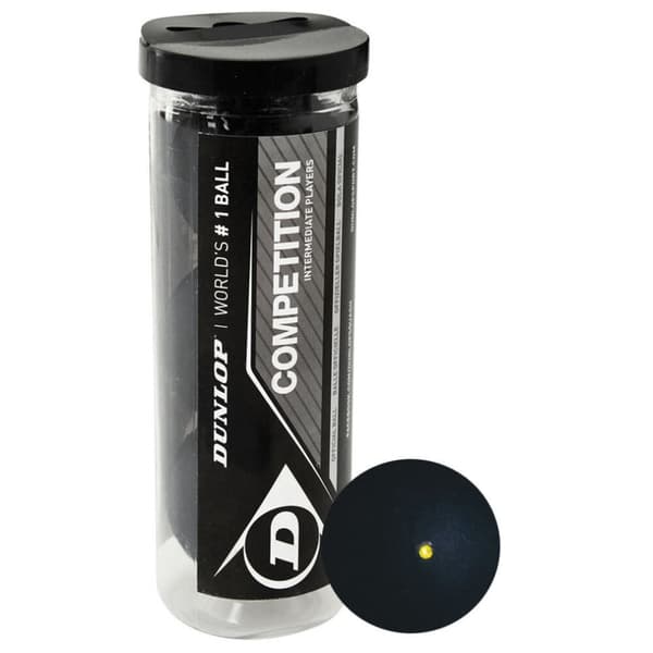 Dunlop Konkurrence squashkugler (pakke med 3)