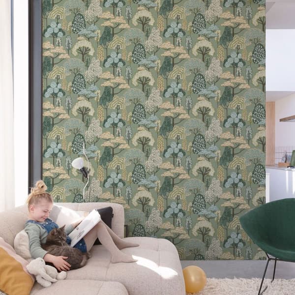 Grandeco Happy Trees Texturerad Tapet