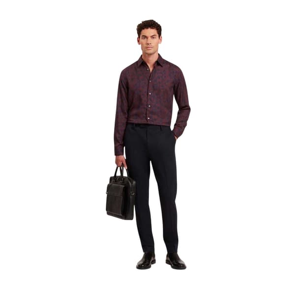 Ted Baker Mens Floral Collared Long-Sleeved Shirt