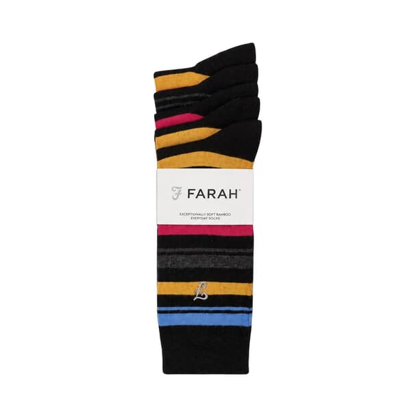 Farah Crew-strumpor för män med ränder (5-pack)