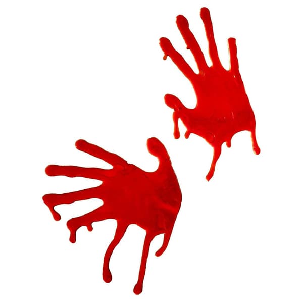 Smiffys Horrible Blooded Hands Window Decoration