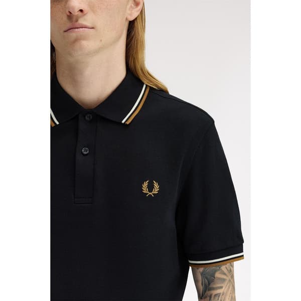 Fred Perry Pikétröja med dubbla ränder för män