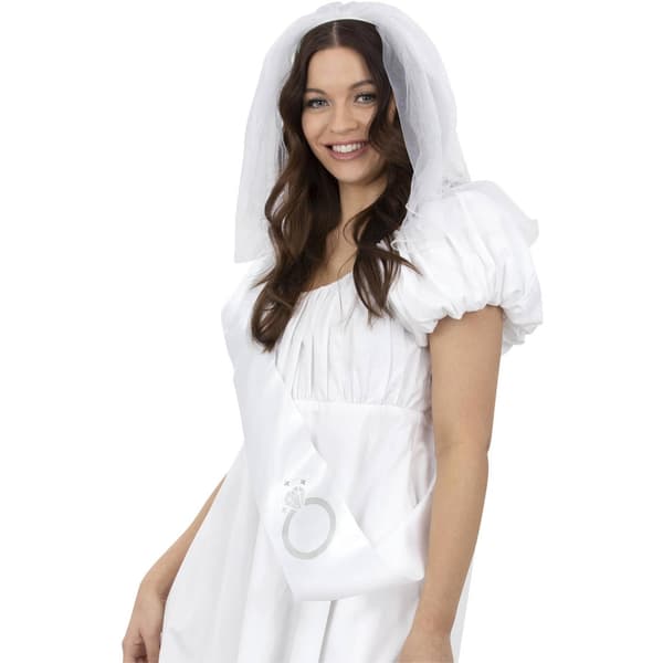 Smiffys Universal Bride Veil & Sash