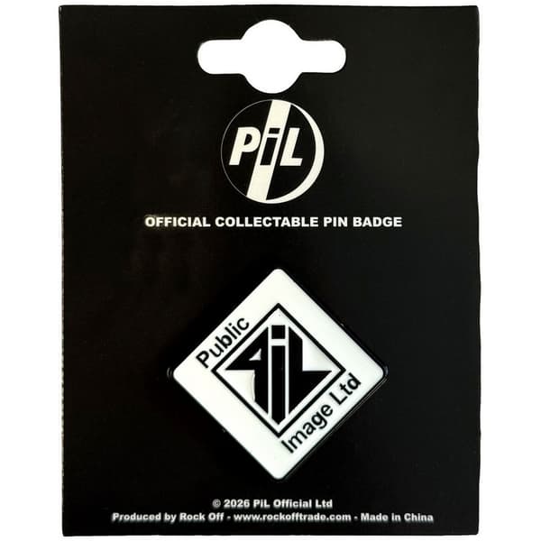 PIL (Public Image Ltd) Svartvit Pin Logotyp Märke