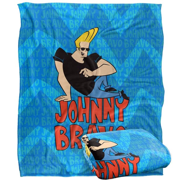 Johnny Bravo Silky Repeat Logo Supersoft-huopa