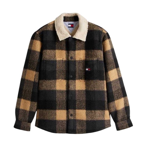Tommy Jeans Mens Plaid Borg Regular Overshirt