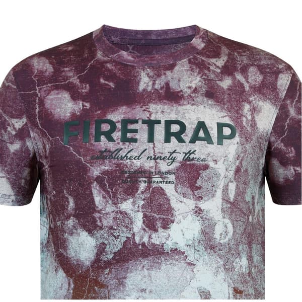 Firetrap Mens Skull Distressed T-Shirt