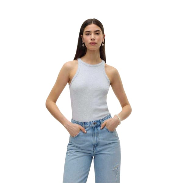 Vero Moda Dam Ribbad Rundhalsad Regular Linne