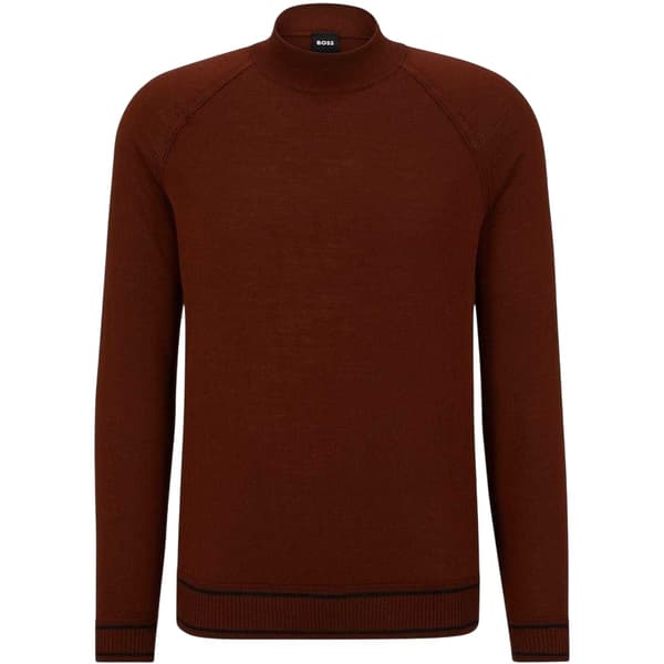Boss Mens Mock Neck Regular Raglan Sweater Top