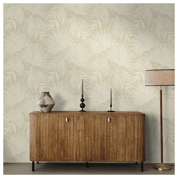 Holden Décor Grasscloth Leaf Textured Wallpaper