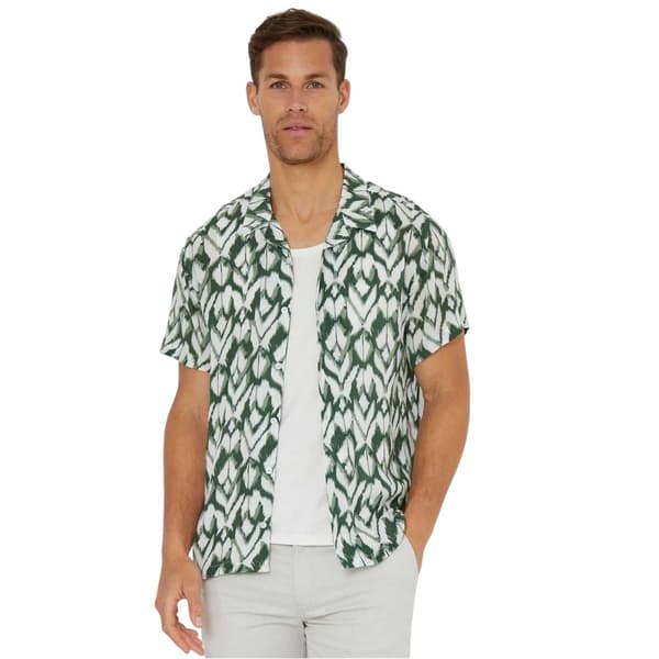 Threadbare Mens Geometric Short-Sleeved Shirt